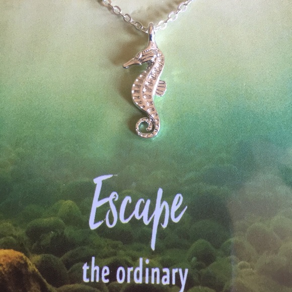 🌊 Enchanted Lil Seahorse Necklace- silver tone - Picture 2 of 4